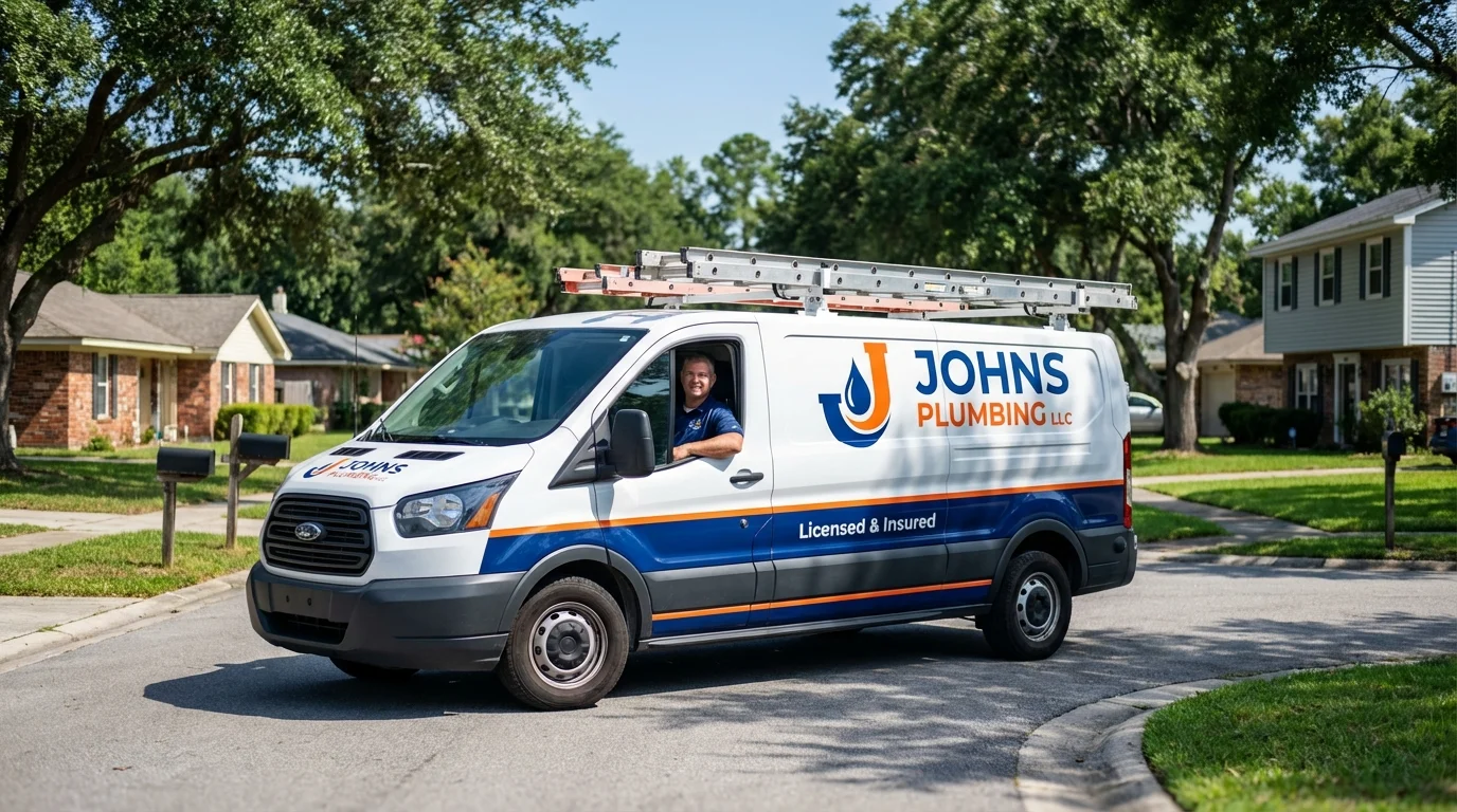 Johns Plumbing LLC service van in Maryville, IL