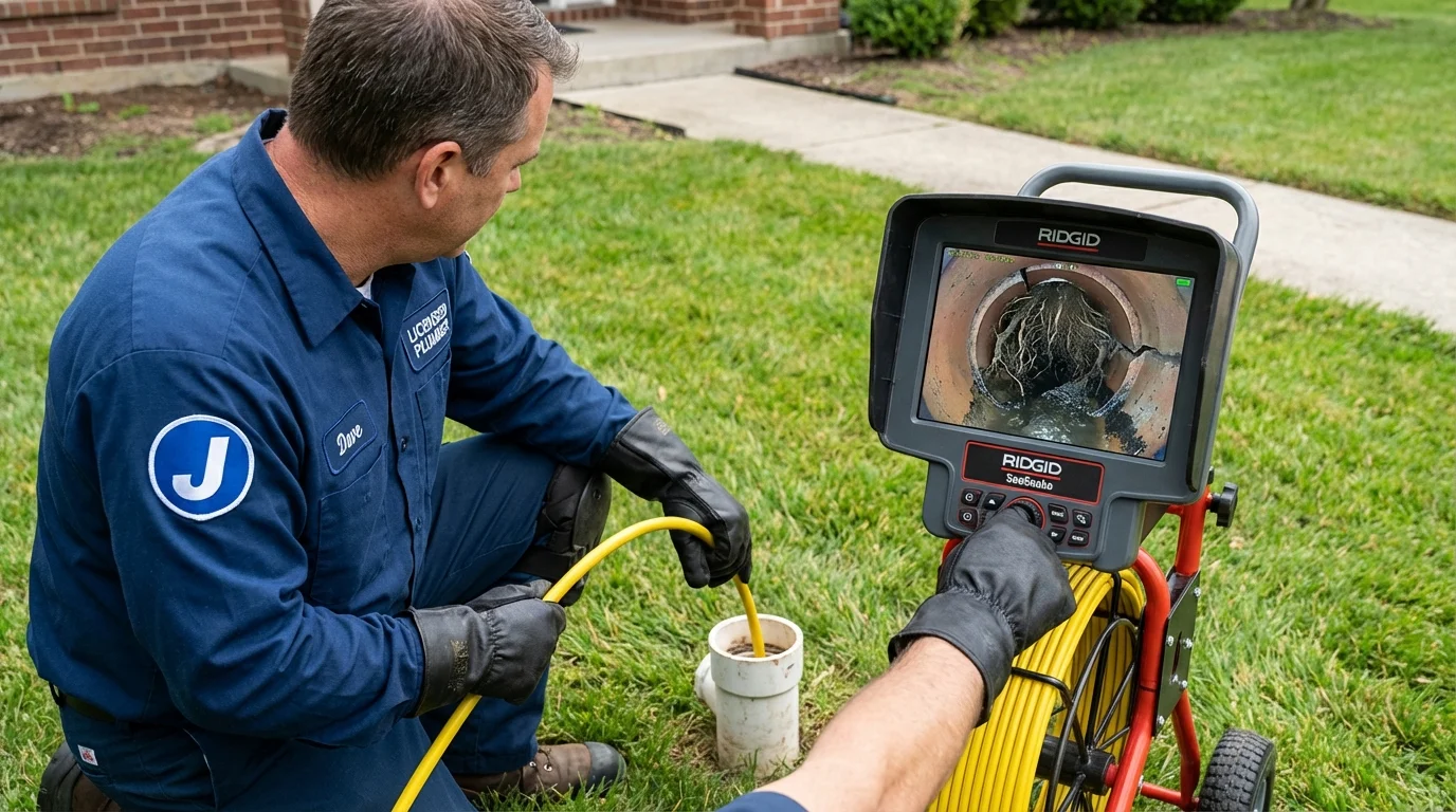 Sewer camera inspection being performed by Johns Plumbing LLC in Maryville